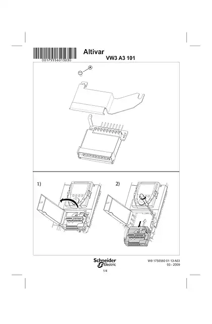 schneider施耐德Instruction sheet - Adaptor for 115V logic inputs - VW3A3101
